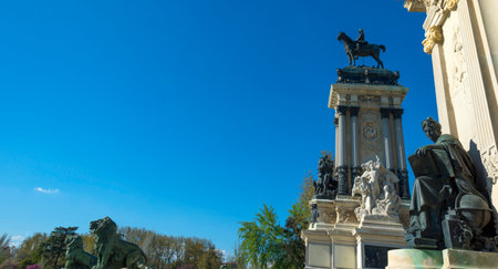 Equestrian statue on the Plaza Mayor in Madridのeditorial素材