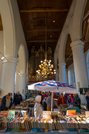 Book sale in the Jacobin church in Leeuwardenのeditorial素材
