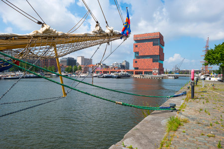Port of Antwerp in sunlight in summerのeditorial素材