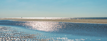 Reflection of sunlight on the surface of the sea