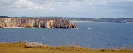 Cliffs along the coast of Brittany in summerの写真素材