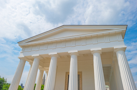 White columns in sunlightの写真素材