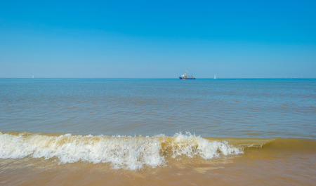 Sea along a beach in summer