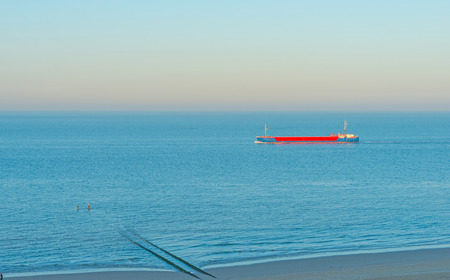 Breakwater to sea in summerの写真素材