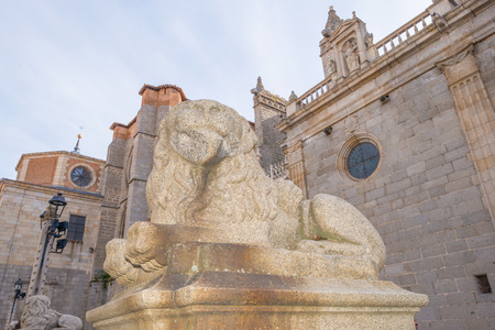 Detail of a cathedral in the city of Avilaの写真素材