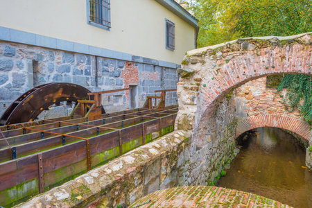 Building along a canal in Segoviaのeditorial素材