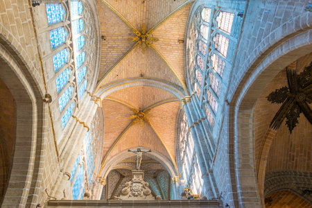 Detail of the medieval cathedral of Salamancaのeditorial素材