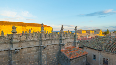 Detail of a church in the city of Avilaの写真素材