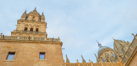 Detail of the medieval cathedral of Salamancaの写真素材
