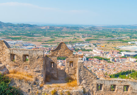 Details of a castle on a hill in sunlightのeditorial素材
