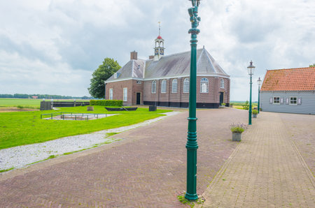 Island and settlement in reclaimed land from the sea in summerのeditorial素材