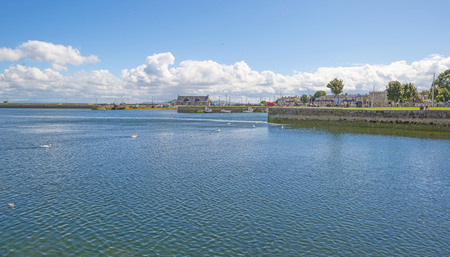 River through the city of Galway in Ireland in summer