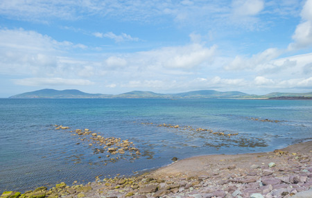 Panorama of an irish coast and beach along the atlantic ocean in summerの写真素材
