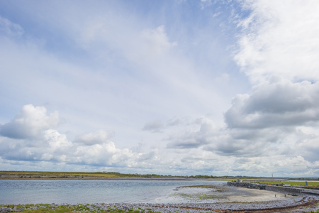 Rocky hilly coast or Kerry along the atlantic ocean in summerの写真素材