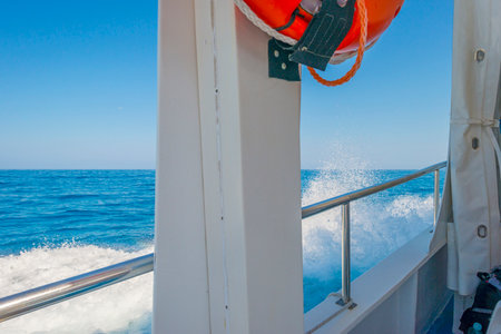 Rocky coast of the island of Sardinia in the Mediterranean Sea viewed from a boatのeditorial素材