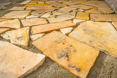 Renovation of a garden in a residential area in autumn, Almere, Flevoland, The Netherlands,...