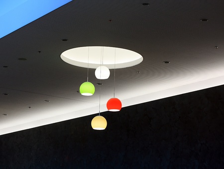 globular lampshade pendant light fittingの写真素材
