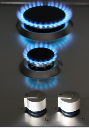 natural gas power supply, focus on control knobの写真素材