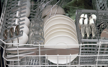 Dishwasher after cleaning processの写真素材