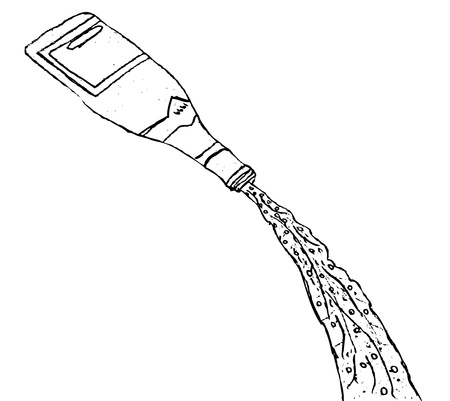 pouring wine bottleのイラスト素材