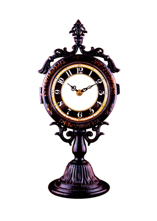 Vintage beautiful table clock, isolatedの写真素材