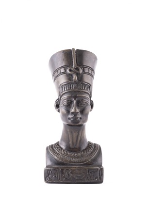 Bust of Queen Nefertiti isolated on white backgroundの写真素材