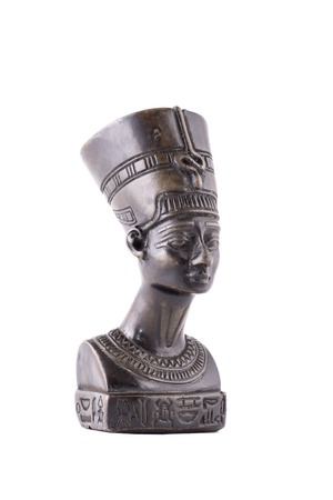 Bust of Queen Nefertiti isolated on white backgroundの写真素材