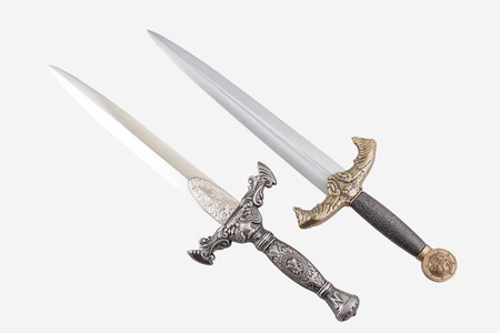 Roman military daggers on white background, isolatedの写真素材