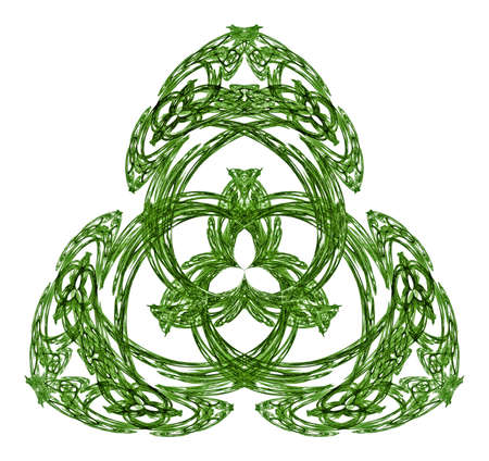 Feathery fractal shamrock abstract for St Patrick's Dayの写真素材