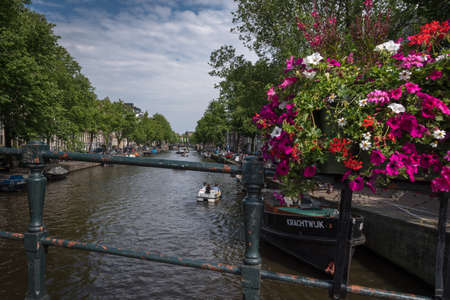 Amsterdam canals in the morning, the Netherlandsのeditorial素材