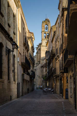 Old town of the village of Ciudad Rodrigo with its cobbled ground and stone houses, Salamanca, Spainのeditorial素材