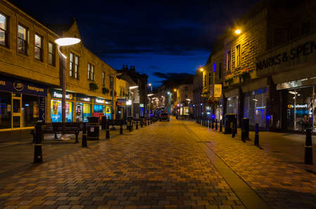 Inverness city center street at night, Scotland, United Kingdomのeditorial素材
