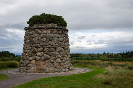 Memorial Cairn at the battlefield of Culloden, Scotlandのeditorial素材