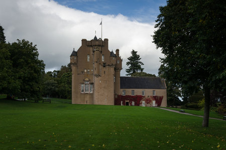 View of Crathes Castle in the Scottish countryside, Scotland, United Kingdomのeditorial素材
