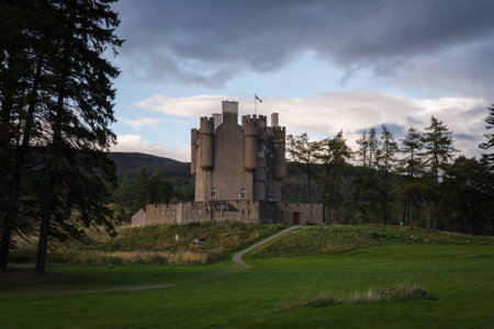 Braemar Castle in the scottish countryside, Scotland, United Kingdomのeditorial素材