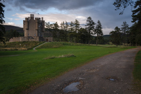 Braemar Castle in the scottish countryside, Scotland, United Kingdomのeditorial素材
