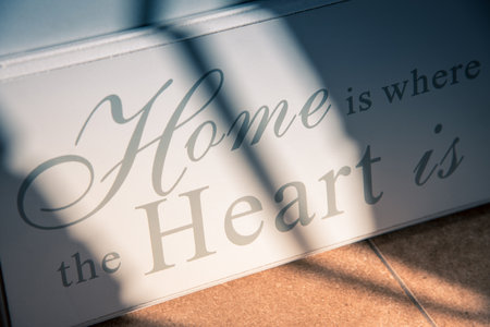 A decoration board for home with a sloganの写真素材