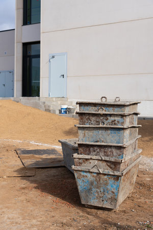 Building material in the construction of a residential building in progressの写真素材