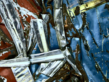 Rusted crashed metal Carの写真素材