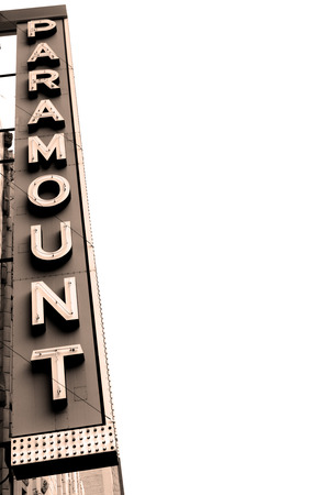 Paramount Movie Theater Marquee Neon Signのeditorial素材