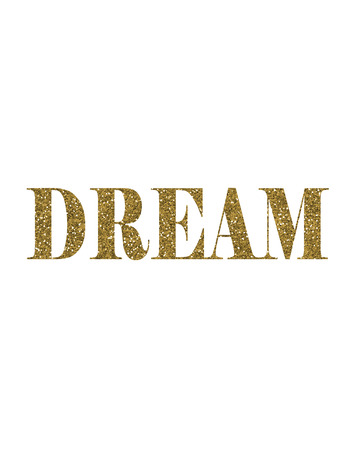 Gold Glitter Dream Text Fontの写真素材