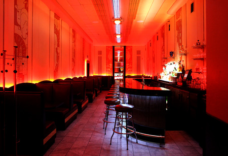 Bar Pub lounge in Red Decorの写真素材