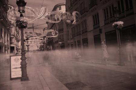 Malaga (Spain). Larios street. 24th December 2010- Urban life.- 02. People in the streetのeditorial素材