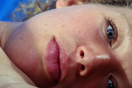 Pregnant young lady's happy face 24の写真素材