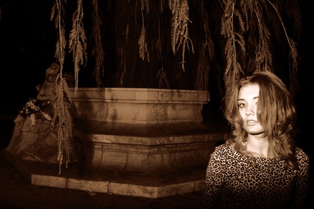 In sepia with sculpture in thae shadows 1の写真素材