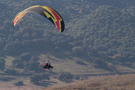 Puebla de los Intantes (Seville) 5th Febrary 2012.- Concentration of motorgliders : Flying 2のeditorial素材