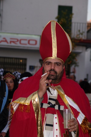 Carmona (Seville) 25th Febrary 2012.- The Carnival Parade.A bishop disguiseのeditorial素材