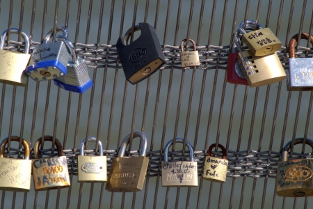 Paris, France, 17 July.- Padlocks at Pont des Arts 20のeditorial素材