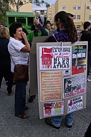 Seville, Spain - 18 October 2012.- People prostest about housing problemsのeditorial素材