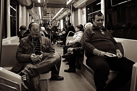 Seville, Spain.- 6th December 2012.- Urban life: Inside the tube 13のeditorial素材